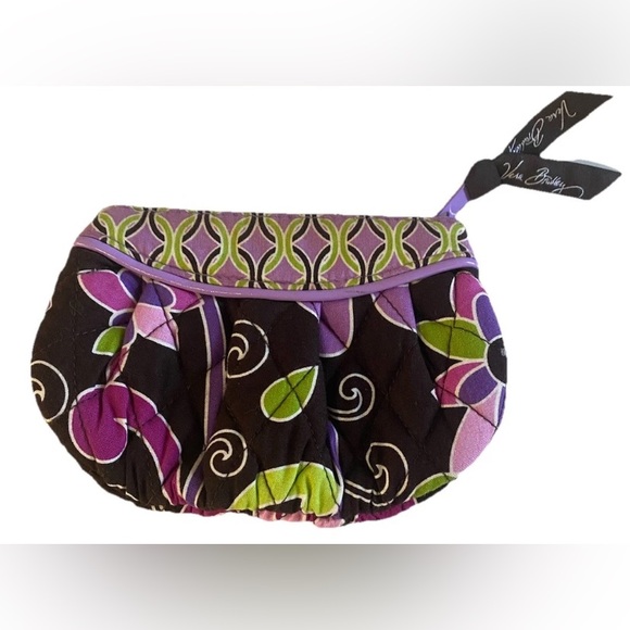 Vera Bradley Handbags - Vera Bradley Purple Punch Coin Purse Brown Purple Green Excellent Condition
